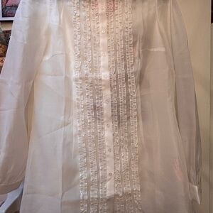 Sugar Thrillz Sheer White Ruffle Blouse